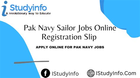 Pak Navy Sailor Jobs Online Registration Slip Istudyinfo