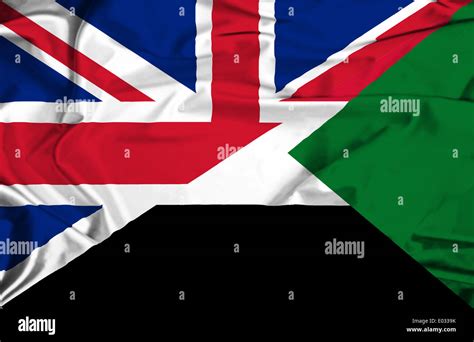 Waving flag of Sudan and UK Stock Photo - Alamy