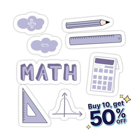 "Light Purple Math School Subject Sticker Pack" Sticker for Sale by The ...