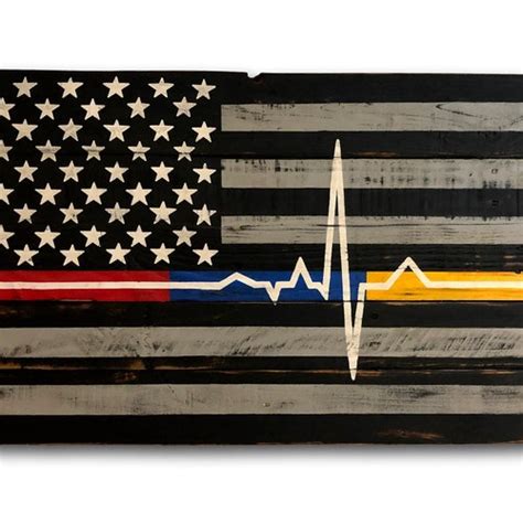 Thin Blue Yellow Line Police Dispatcher Distressed Us Flag Etsy