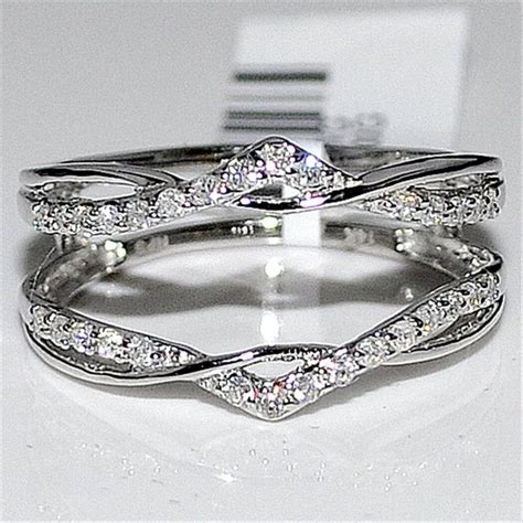 Real Diamond Jacket Enhancer Ring Guard 27ct 14k White Gold New