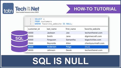 How To Use The Sql Is Null Condition Youtube