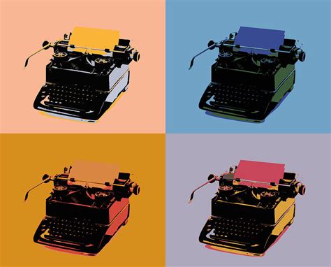 Typewriter Pop Art Panels Mixed Media By Dan Sproul Fine Art America