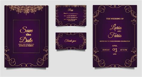 luxury elegant wedding invitation card design set 22937156 Vector Art ...