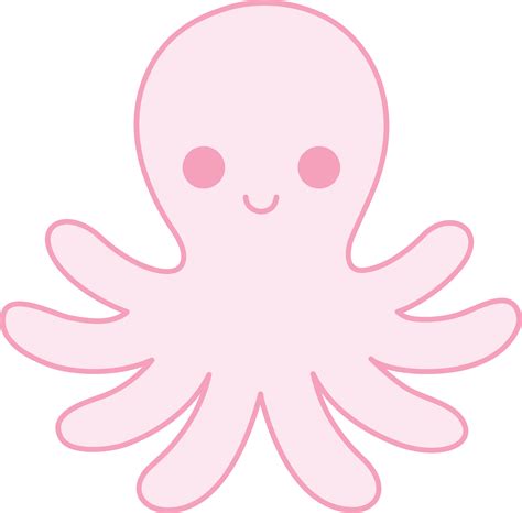 Cute Pink Octopus - Free Clip Art