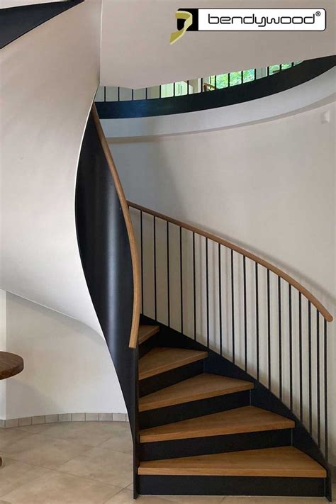 Curved wooden handrail | Bendywood® | Handrail design, Wood railing, Contemporary stairs