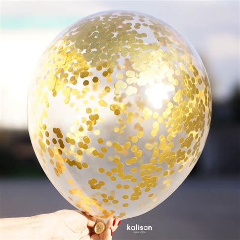 Gold Konfeti Metalik Yuvarlak Form Kalisan Balon