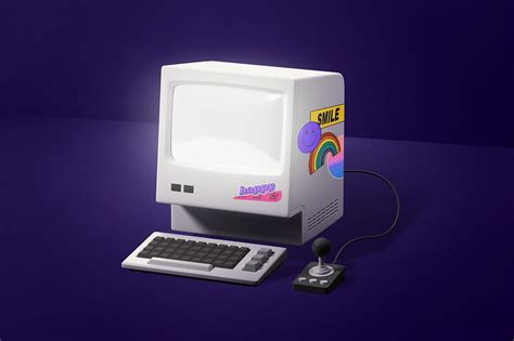 Retro Gaming Computer 3d Rendering Premium Photo Rawpixel