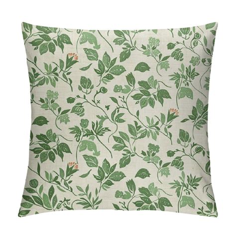 Creowell Sage Green Floral Pillow Covers Spring Vintage Rustic Old