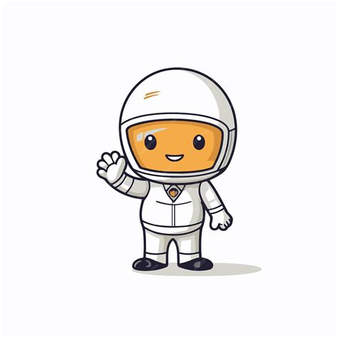 Astronauta Agitando La Mano Personaje De Dibujos Animados Ilustración Vectorial Astronauta Lindo