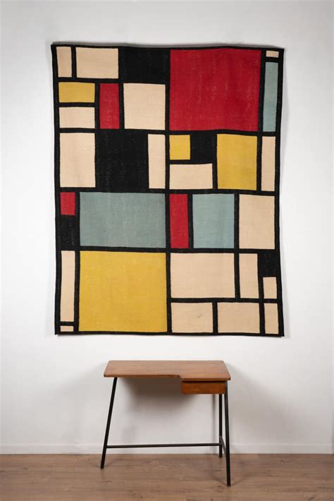 Tapis ou tapisserie inspiré par Piet Mondrian Travail contemporain