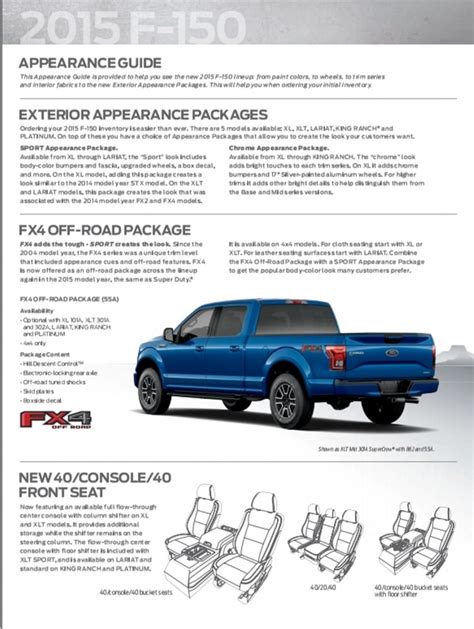 Update1 2015 Ford F 150 Style Guide To Trims And Option Packages