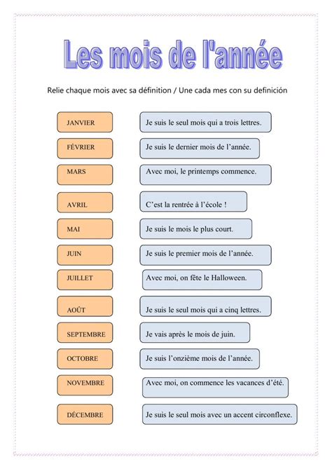 Les mois de l'année interactive activity for 1º ESO. You can do the ...