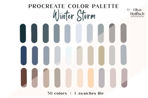 Calm Winter Procreate Color Palette Graphic By Olya Haifisch Creative