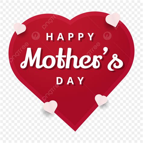 Mothers Day Celebration Vector Png Images Red Heart Happy Mothers Day