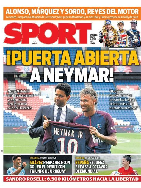 La Portada Del Diario Sport 17 06 2019