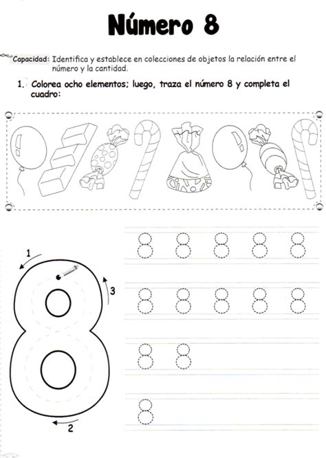 Grafomotricidad Numero 8 09 Manualidades A Raudales