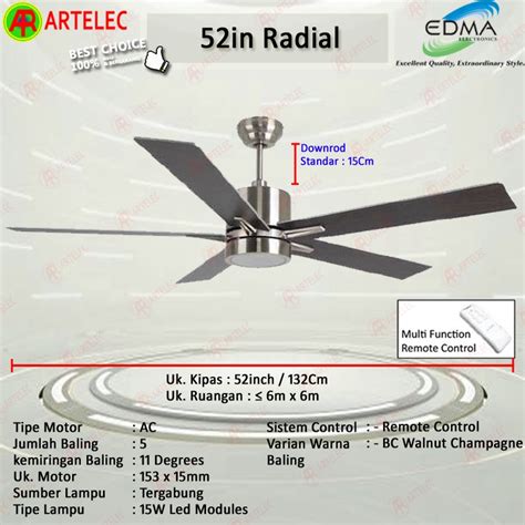 Jual Kipas Angin Gantung MT EDMA 52in RADIAL Kipas Angin Plafon Kipas