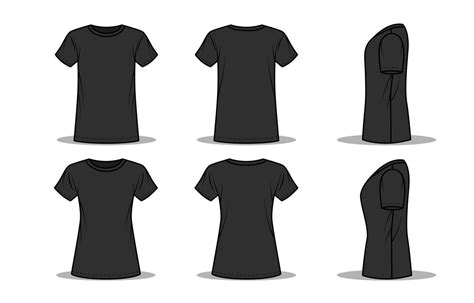 Outline T Shirt Black Template Mockup 22664060 Vector Art at Vecteezy