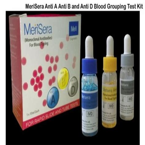 Meril Anti A Anti B Anti D Blood Grouping Test Kit At Pack