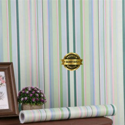 Jual Wallpaper Dinding Ruangan Kamar Termurah Motif Garis Garis Pink