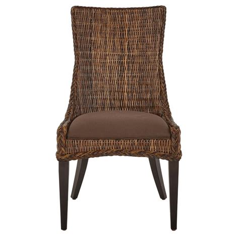 Home Decorators Collection Genie Brown Weave Wicker Dining Chair Set Of 2 9940500170 The