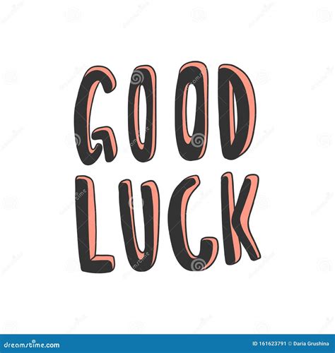 Good Luck Vector Hand Drawn Illustration With Cartoon Lettering Good