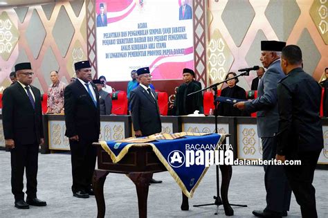 Gubernur Lantik Jacob Fonataba Jabat Pj Sekda Dan Dua Pejabat