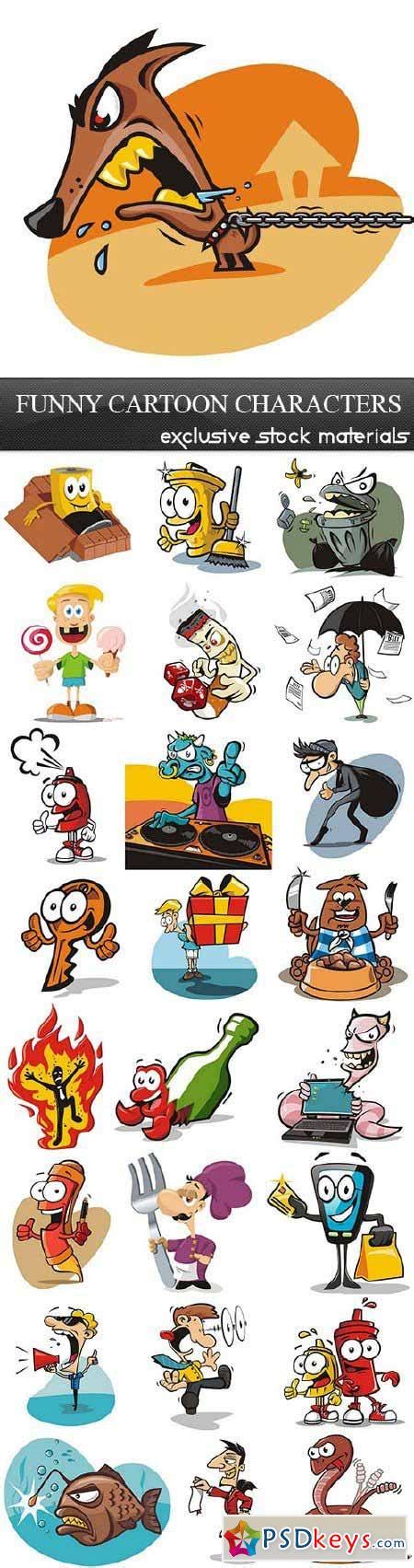 Funny Cartoon Characters, 25xEPS » Free Download Photoshop Vector Stock ...