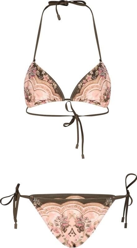 Zimmermann Lyre Floral Printed Mini Tri Bikini ShopStyle Two Piece