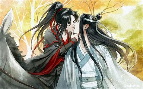 Anime Mo Dao Zu Shi Kiss Lan Wangji Lan Zhan Wei Wuxian Wei Ying