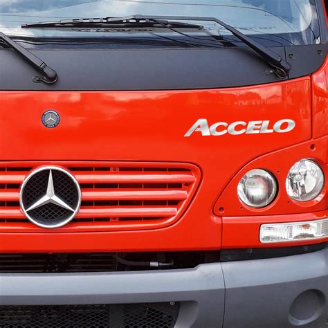 Kit Emblema Mercedes Benz C Accelo Logo Adesivo Resinado