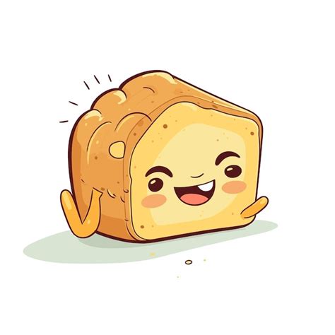 Premium Vector Illustration Of A Smiling Cute Bread Character Vector