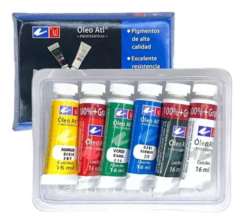 Paquete Set De 6 Pinturas Oleo Atl Colores Primarios 16ml MercadoLibre