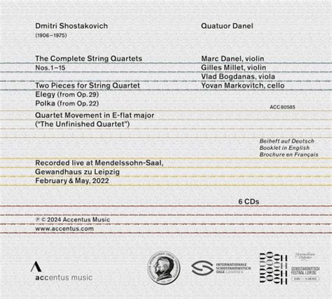 Dmitri Shostakovich The Complete String Quartets By Quatuor Danel On