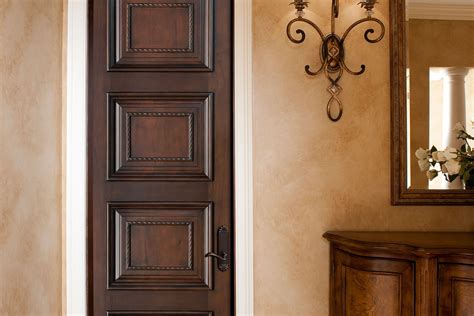 Interior Door Custom Single Solid Wood With Walnut Finish