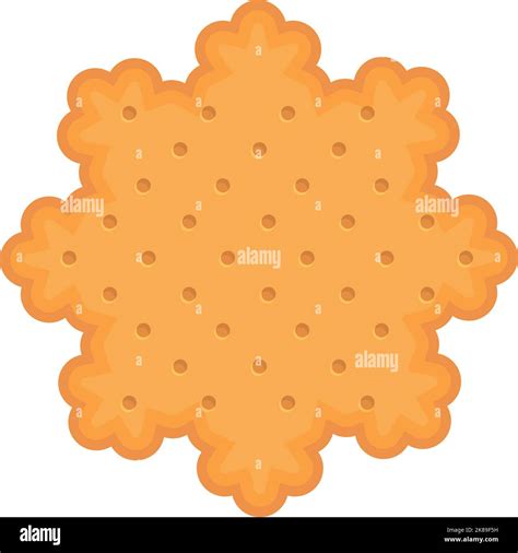 Snowflake Cracker Icon Cartoon Vector Cookie Food Biscuit Cake Stock