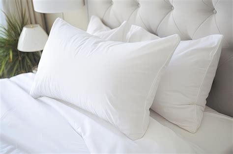 Premium AI Image | Close up of white bed pillows