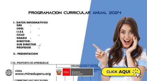 FORMATO de PROGRAMACIÓN CURRICULAR ANUAL 2024 Ministerio de Educación