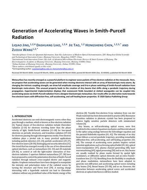 PDF Generation Of Accelerating Waves In Smith Purcell Radiation