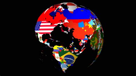 Full HD Loopable Globe With ALL Countries Flags Stock Footage Video 1643572 | Shutterstock