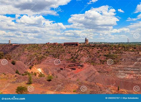 View Of Huge Iron Ore Quarry In Kryvyi Rih Ukraine Open Pit Mining