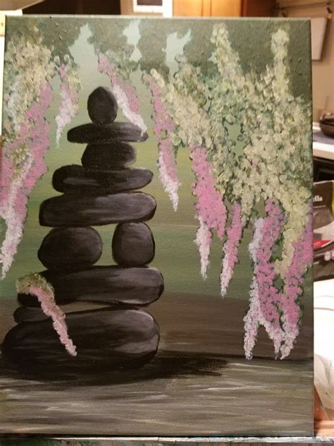 Acrylic Canvas Painting Zen Garden Original Design From Painting With