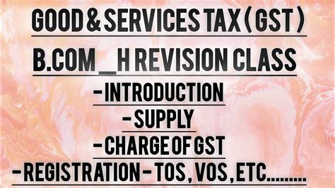 Gstgood And Service Tax Bcomh Revision Du Sol 6th Semester Delhi University Complete Revision