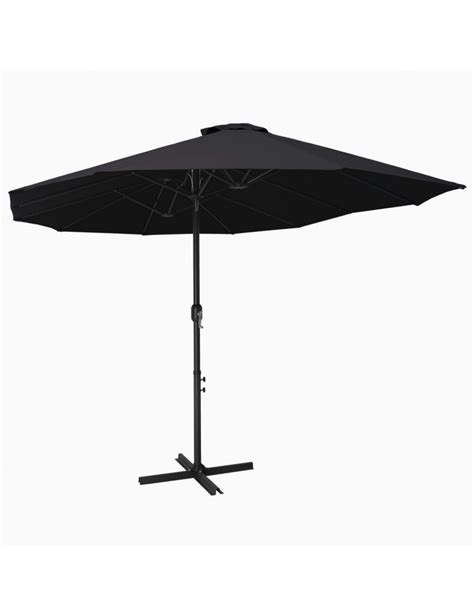 Parasol D Ext Rieur Et Poteau En Aluminium X Cm Noir Jardinao