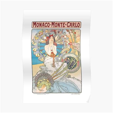 1897 Alphonse Mucha Monaco Monte Carlo Poster Premium Matte Vertical