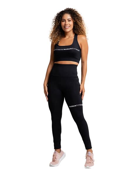 Conjunto Poliamida Silk Massam Pretoconjuntosmassam Fitness Roupas De