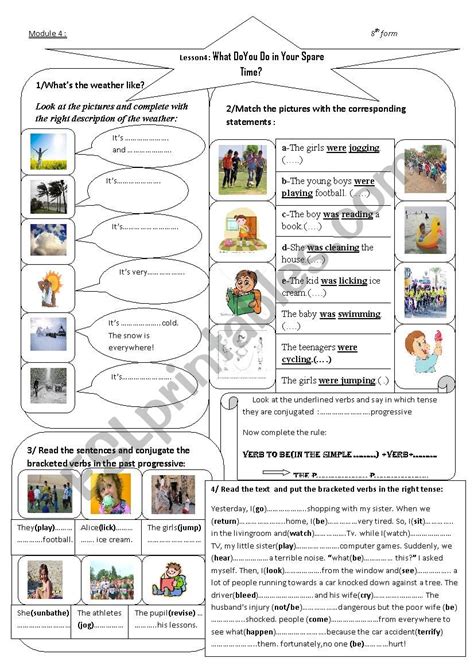 What Do You Do In Your Sparetime Esl Worksheet By Bassouna2014