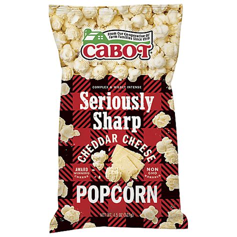 Cabot Popcorn Seriously Sharp Cheddar Cheese Popcorn Donelans