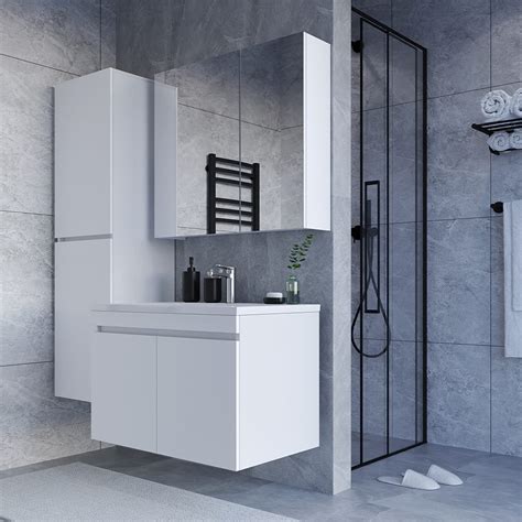 Teta Home Tokyo 80 Cm Mdf Banyo Dolabı Seti boy Dolabı Beyaz Decoverse